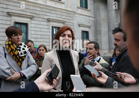 Madrid, Spain. 16th November, 2018. SILVIA CLEMENTE, the president of the Cortes of Castilla y León. The Parliamentary Intergroup for Western Sahara has decided not to comply with the congressional censorship of an act on the process of decolonization of the Sahara, and to maintain the convocation of the meeting at the Lions' Gate of the Congress of Deputies. on Nov 16, 2018 in Madrid, Spain Credit: Jesús Hellin/Alamy Live News Stock Photo