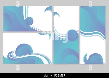 Abstract elegant banners set of templates for eb and print desingt fluent design digital art Stock Vector