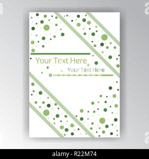 Green and white abstract background with dotes and geometric lines simple elegant retro floral flat  design for web and print,  nice decoration for ho Stock Vector