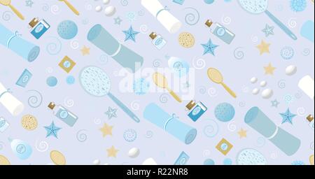 Spa supplies , bathroom elements,  texture Stock Vector