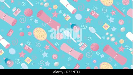 Spa supplies , bathroom elements,  texture Stock Vector