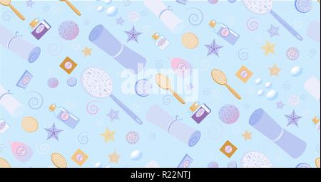 Spa supplies , bathroom elements,  texture  pattern, Stock Vector