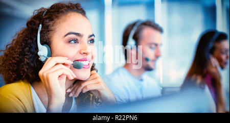 Customer service executive working Stock Photo