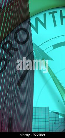 Composite image of compass pointing to growth Stock Photo