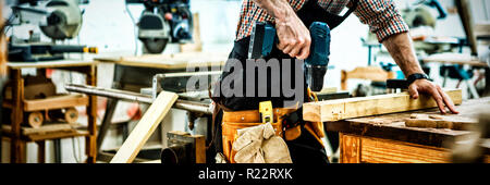 Carpenter working on his craft Stock Photo