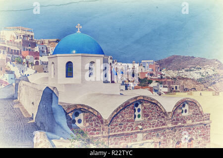 Santorini vintage style photo Stock Photo