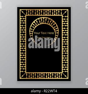 Golden black neo classic ornate in template, art deco and art novo,  luxury background for web and print Gatsby style Stock Vector