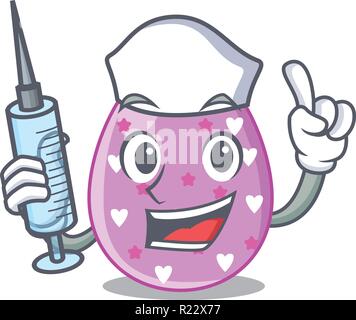 Nurse cartoon shape easter color on eggs Stock Vector