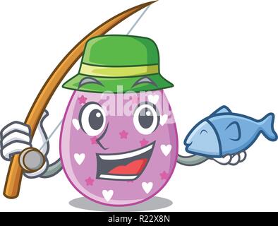 Fishing eggs easter holiday character for spectacle Stock Vector