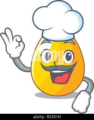 Chef golden eggo on isolated image mascot Stock Vector