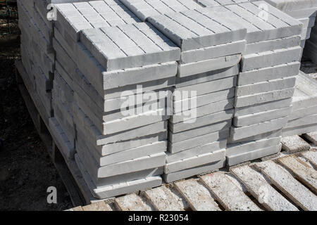 White marble slabs stacked on top of each other in display Stock Photo