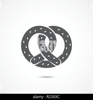Pretzel flat icon Stock Vector