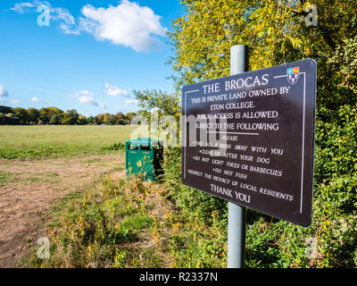 The Brocas, Playing fields of Eton, Eton College School, Eton, NR Windsor, Berkshire, England, UK, GB. Stock Photo