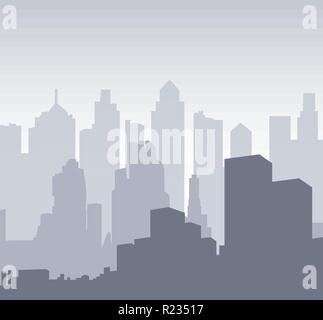 Gray city skyline silhouette Stock Vector Image & Art - Alamy