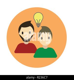 Coworking idea bulb flat on white background Stock Vector Image & Art ...