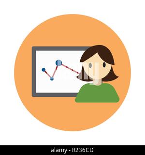 Coworking diagram flat on white background icon Stock Vector Image ...