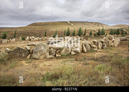 Burning mountain in Yanar Dag near Baku. Azerbaijan Stock Photo