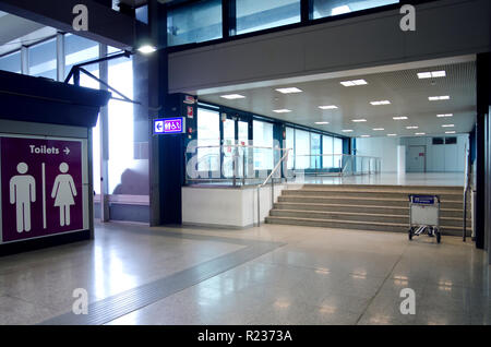FCO Rome Fiumicino Leonardo da Vinci airport terminal interiors Stock Photo