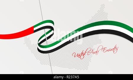United Arab Emirates map with dotted pattern vector illustration Stock ...