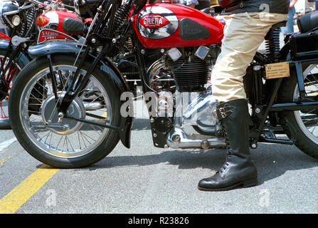 Italy, Lombardy, Crema, Meeting of Old Motorbike, Gilera Saturno Sport 500 since 1947 Stock Photo