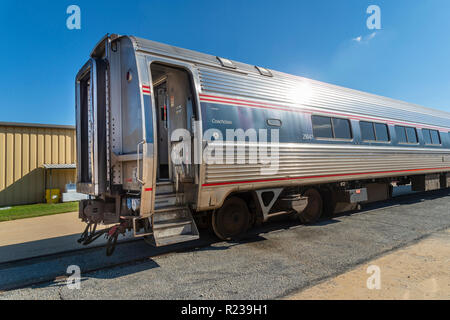 Exterior Of Amtrak Rail Car Train, USA Stock Photo