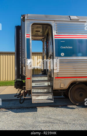 Exterior Of Amtrak Rail Car Train, USA Stock Photo