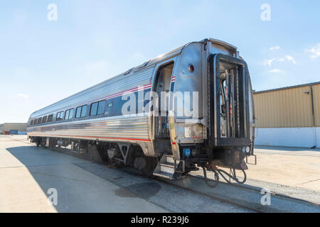 Exterior Of Amtrak Rail Car Train, USA Stock Photo