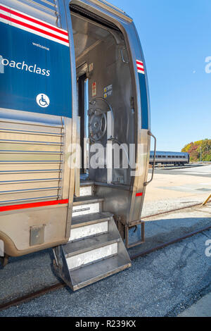 Steps Stairs Of Amtrak Railway Train, USA Stock Photo