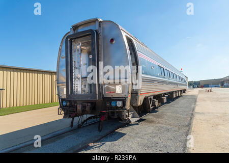 Exterior Of Amtrak Rail Car Train, USA Stock Photo