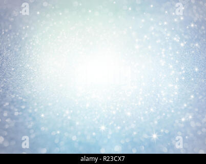 Defocused glittering ice texture background with shining stars exploding - Festive material Stock Photo