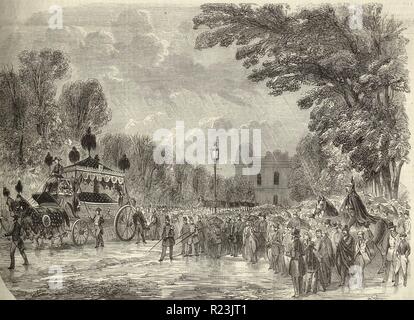The funeral convoy of Mr Francois Arago (1786-1853). Francois Arago was a French mathematician, physicist, astronomer, freemason, supporter of the carbonari and politician. Stock Photo