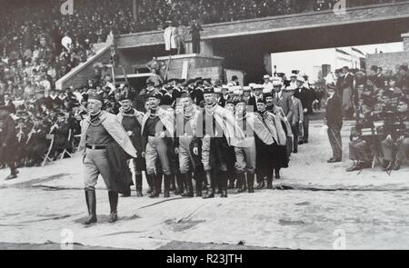 The Czech team enter the stadium in Amsterdam during the opening of the 1928 Olympic games Stock Photo