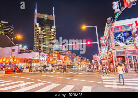 Broadway in Nashville, TN Stock Photo