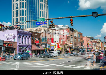 Broadway in Nashville, TN Stock Photo