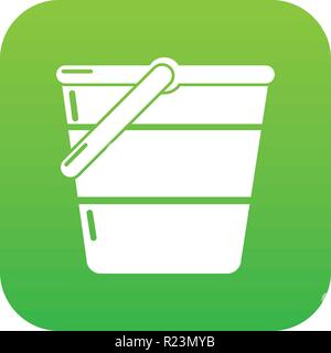 Bucket icon green vector Stock Vector