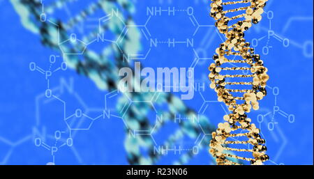 DNA molecule structure background. 3D render illustration Stock Photo