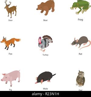 Atrocious icons set, isometric style Stock Vector
