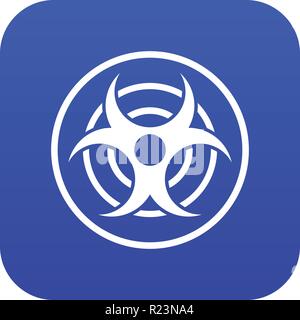 Sign of biological threat icon digital blue Stock Vector