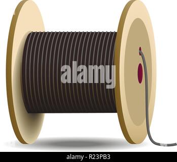 Cable coil icon, realistic style Stock Vector