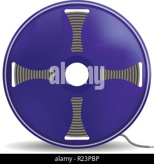 Blue wire coil icon, realistic style Stock Vector