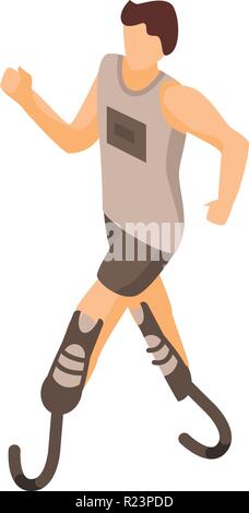 Paralympic run man icon, isometric style Stock Vector