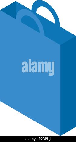 Blue hand bag icon, isometric style Stock Vector