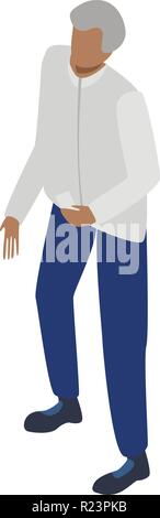 Old migrant man icon, isometric style Stock Vector