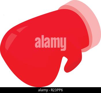 Red boxing glove icon, isometric style Stock Vector