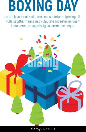 Boxing day concept background, isometric style Stock Vector