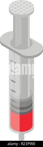 Blood medical syringe icon, isometric style Stock Vector