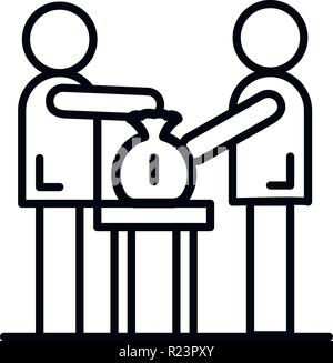 Corruption business icon, outline style Stock Vector