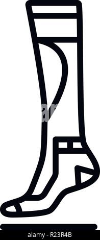 Sport sock icon, outline style Stock Vector