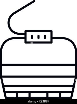 Cable car cabin icon, outline style Stock Vector