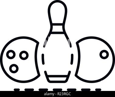 Bowling equipment icon, outline style Stock Vector